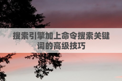 搜索引擎加上命令搜索关键词的高级技巧