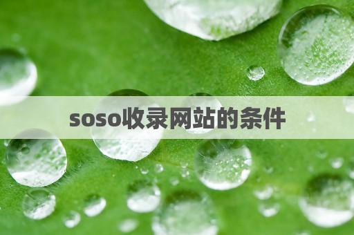 soso收录网站的条件